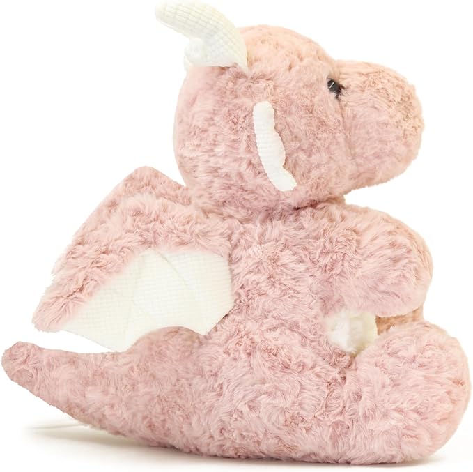 Soft Little Flying Dinosaur Stuffed Plush Pillow, Adorable Pink Dragon Plush Toy and Birthday Present for Kids, Adults and Collectors(Pink/7.9in)