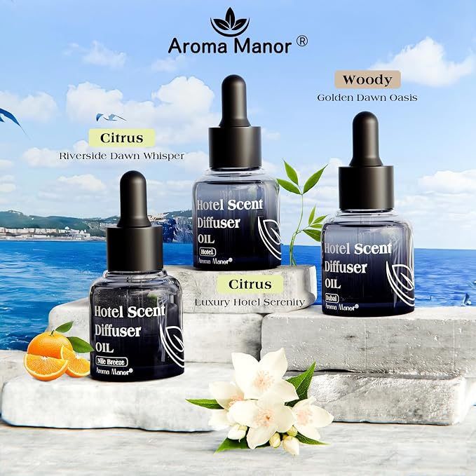 Hotel Fragrance Diffuser - Dubai Essential Oils Scent - Luxury Hotel Inspired Home Aromatherapy Diffuser Oil - Galbanum, Sandalwood, Musk - for Diffuser, Humidifier, Ultrasonic, Reed - 30ML