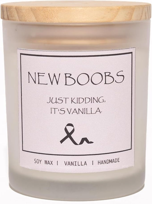 After Breast Surgery Gifts for Women, Breast Cancer Survivor Gifts, New Boobs Candle, Vanilla Scented Candle, Natural Soy Wax & Natural Essential Oils