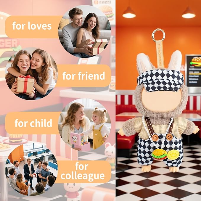 Coolcandy 17cm Doll Clothes for Doll, Fashionable Dolls Outfit with Accessories Suit, Stylish Adorable Dolls Clothes Set, Soft Fabric, Detailed Stitching(Doll Not Included)
