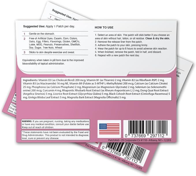 PatchAid Menopause Relief Topical Patch 30-Day Supply