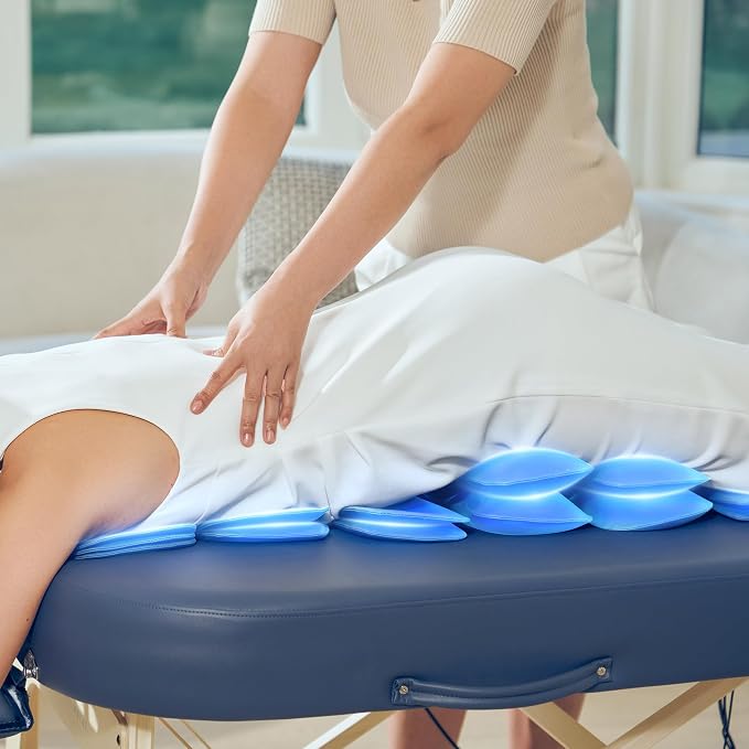 Concord 30" Portable AirWave Massage Table | Air Compression Full-Body Stretching & 3D Lumbar Support | Professional Folding Wellness Bed - Royal Blue