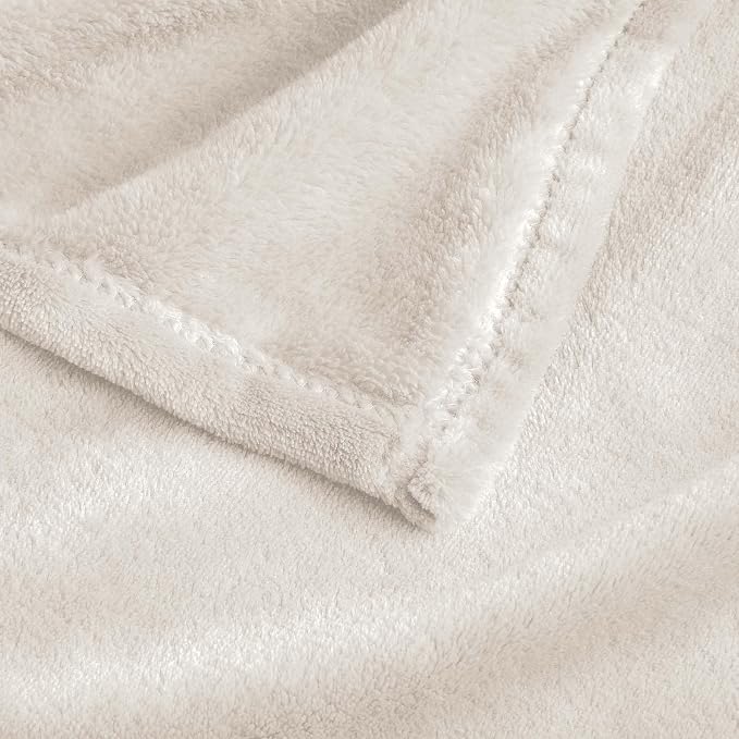 BEDELITE Fleece Blanket Soft Plush Oversized Bed Blanket Beige 120"x120" | Ultra Soft Plush Fleece, Lightweight Warmth, All Season Comfort, Fade Resistant, Machine Washable, Perfect for Sharing