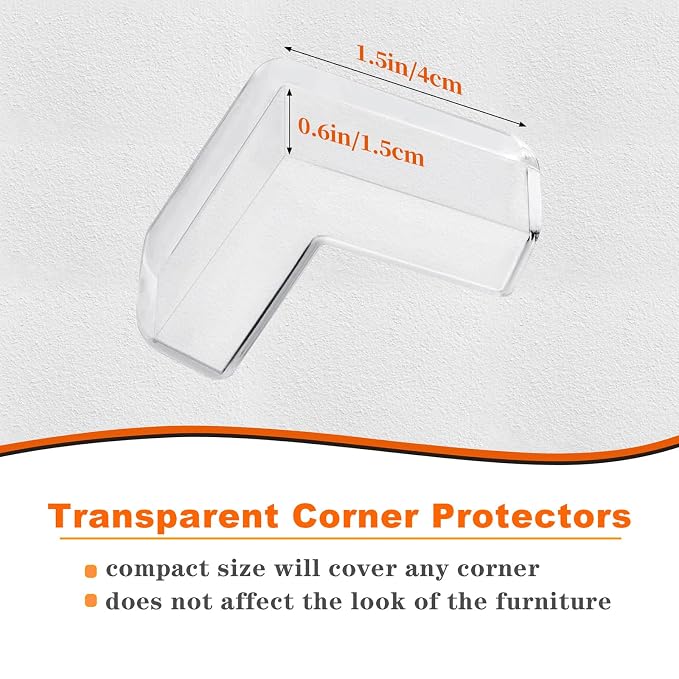 20 Pack Corner Protector Baby, Clear Coner Guard Furniture Corner & Edge Safety Bumpers Cushion for Table Edges & Sharp Coners, Baby Proofing, L Shaped