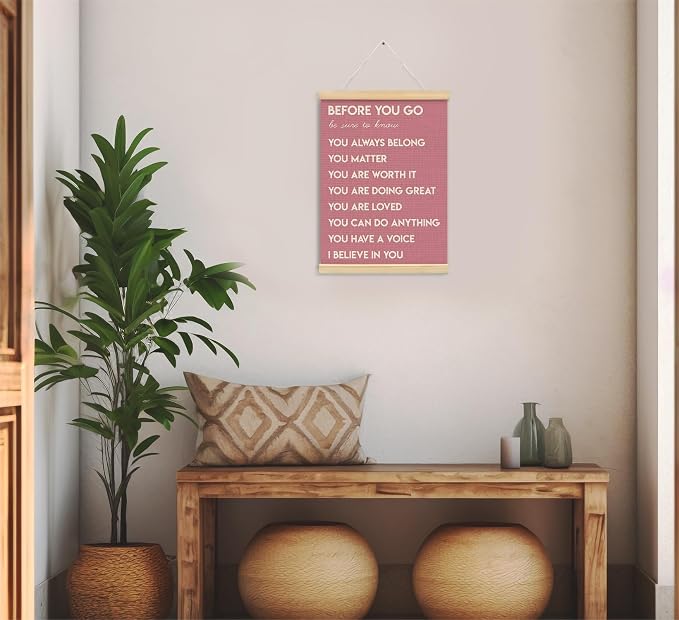 foedor Pink Inspirational Girls Room Classroom Office Wall Art Decor,12x16 | Mental Health Positive Affirmations Wall Art Decor, Therapist Nurse Wall Art Decor for Kids Teen Bedroom Playroom Wall Decor