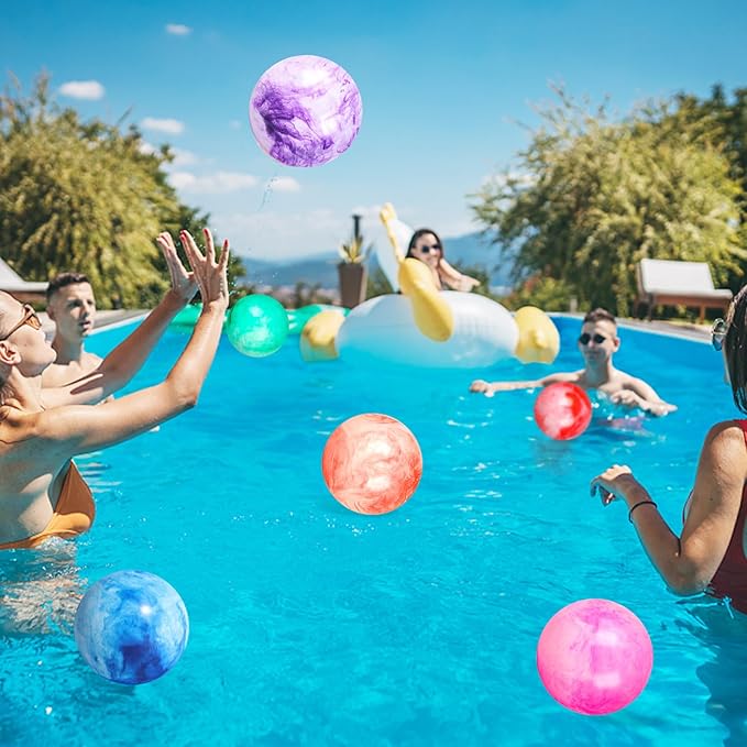 FUTUREPLUSX 6PCS Inflatable Playground Balls, 8.7 Inches Kickball Dodge Ball with Pump, for Kids Indoor and Outdoor Play, Party Favors