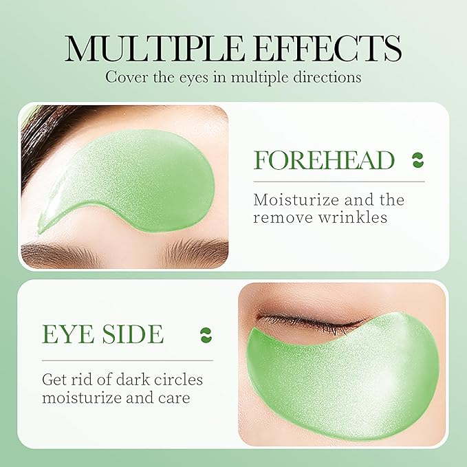 AKARY Aloe Vera Under Eye Patches for Dark Circles, Puffy Eyes & Wrinkles, 98% Aloe Essence & Collagen Infused Eye Masks, Smoothing, Hydrating, Firming Care, Fine Lines, Eye Bags Reduction (60 Pcs)