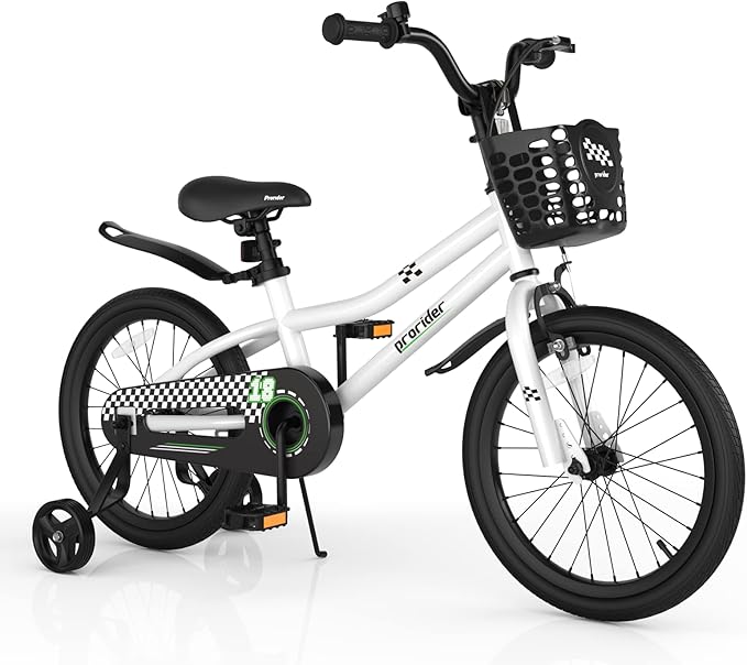 BABY JOY Kids Bike, 12 14 16 18 20 Inch Children Bikes for Boys Girls Teens 3-8 8+ Years w/Training Wheels or Kickstand, Handbrake, Coaster Brake & Removable Basket, Kids Bicycle of Multiple Colors