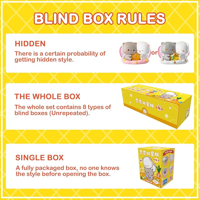 BEEMAI Mitao Cat Love is Like A Peach Series 1PC Blind Box Random Design Cute Figures Collectible Toys Birthday Gifts