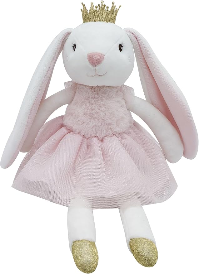 15.7" Easter Bunny Stuffed Animals, Princess Stuffed Bunny, Cute Plush Toy Rabbit Easter Decoration Birthday Gift for Boys and Girls, Pink