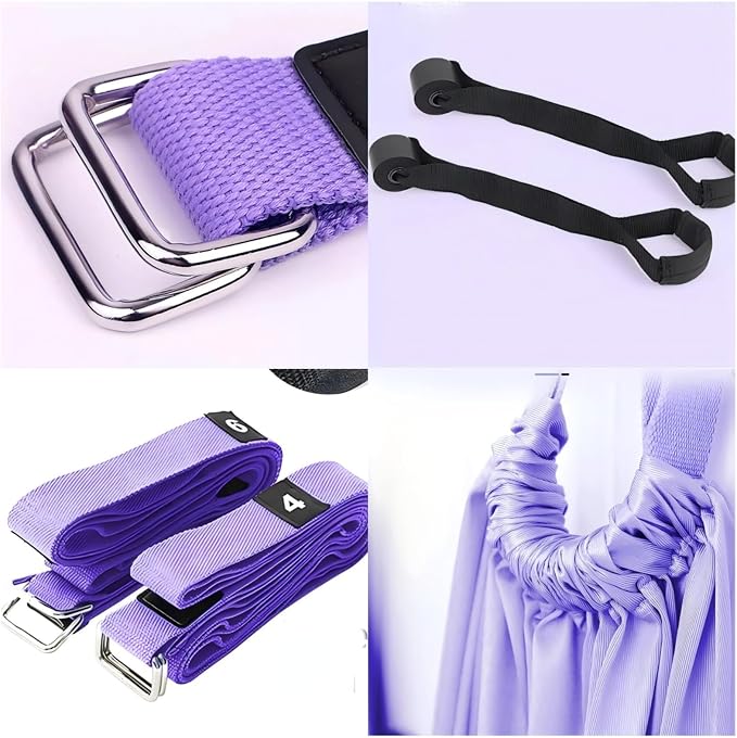 Aerial Yoga Stretching Strap - Adjustable Yoga Straps for Stretching, Flexibility & Inversion Training | Portable with Pouch for Pilates, Ballet, Gymnastics