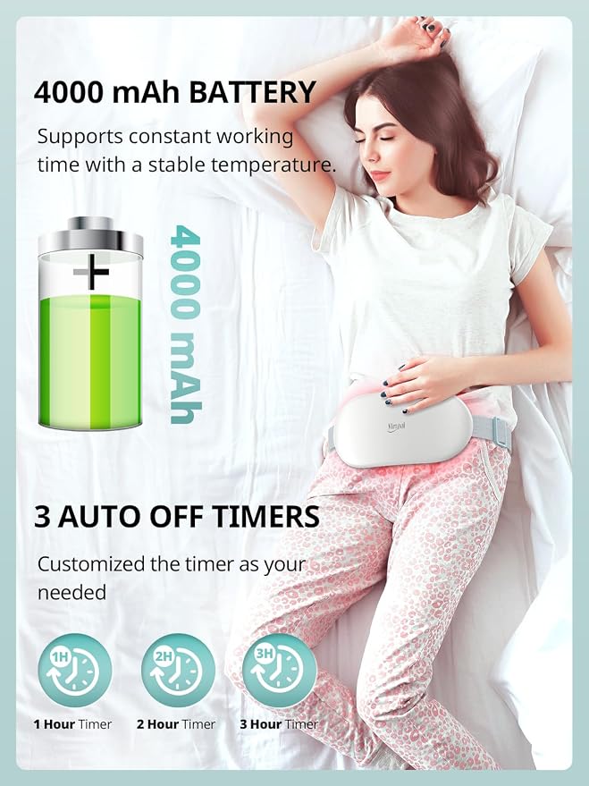 Slimpal Heating Pad for Period Cramps, Plus-Sized Portable Electric Heat Pad, Menstrual Cordless Heat Belt Back, Belly, Waist Pain Relief, Stocking Stuffers, Christmas Gift for Her Girl Women, Beige