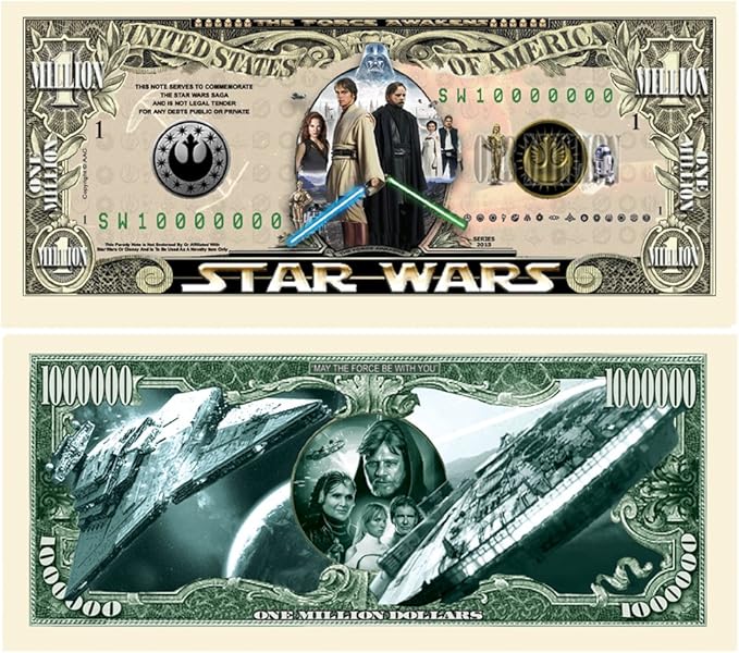 Set of 25 - Limited Edition Star Wars Collectible Million Dollar Bill