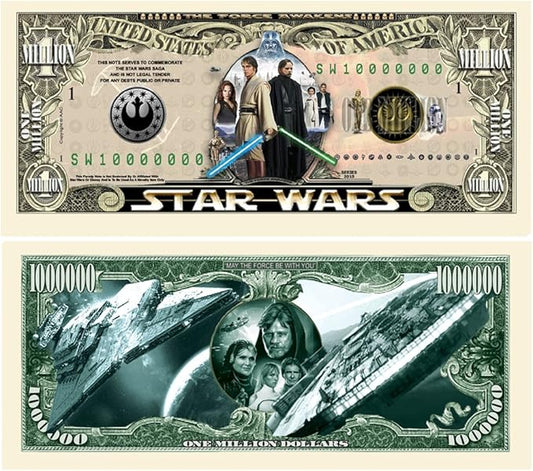 Set of 25 - Limited Edition Star Wars Collectible Million Dollar Bill