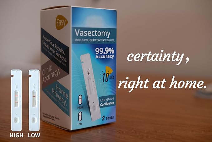 Vasectomy At Home Test Kit, Private Fast Accurate Post Vasectomy Sperm Check, Easy Operation Quick Read Results 2 Tests