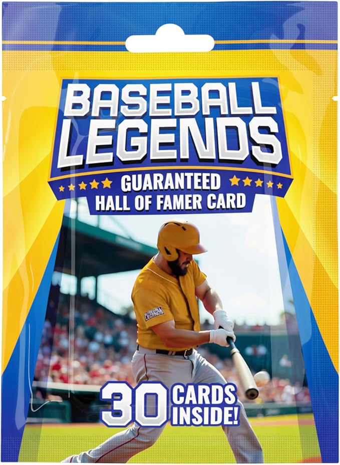 Baseball Legends Pack| 30 Baseball Cards | Guaranteed Hall of Fame Player Sports Card