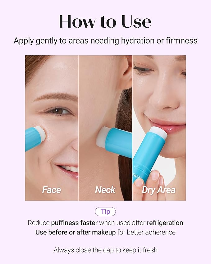 THESAEM Iceland Hydrating Peptide Eye Stick with Cute Bear Keyring Set - 5-Peptides Cooling Balm for Loose Skin – Under Eye Treatment with Glacier Water - Portable K-Beauty Charm, Daisy Scent, 0.38oz