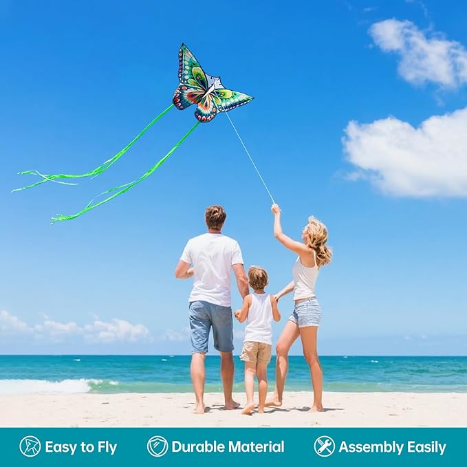 Mint's Colorful Life Butterfly Kite for Kids & Adults Easy to Fly, Large Single Line Kites with 300ft String Kite Handle