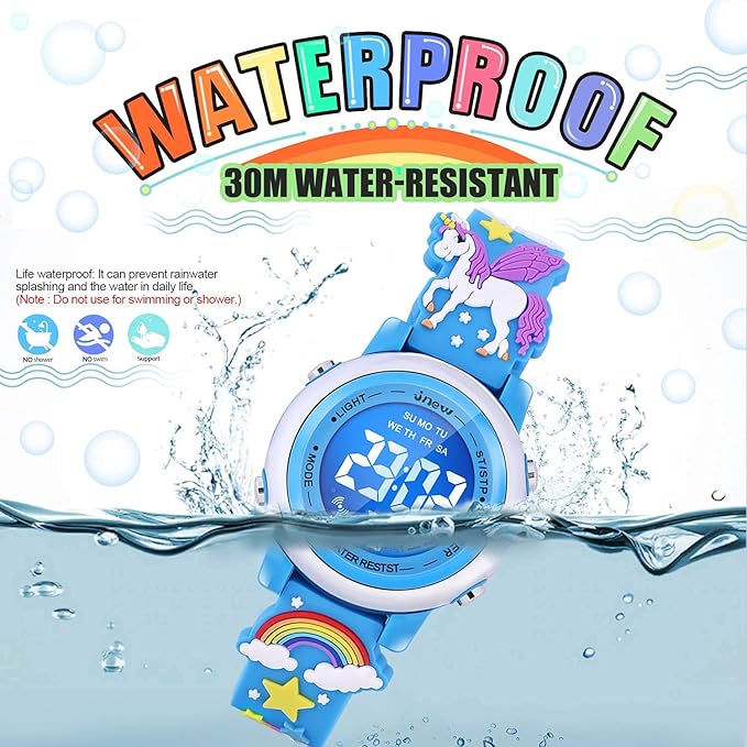 3D Cartoon Waterproof Watches for Girls with Alarm - Best Toys Gifts for Girls Age 3-12