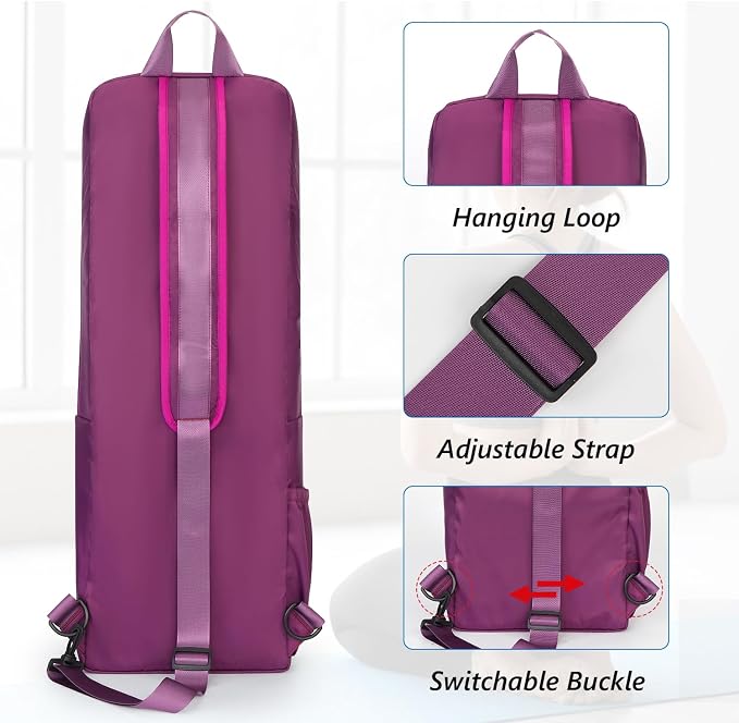 VISEMAN Yoga Mat Bag Carrier Waterproof Yoga Backpack with Multi Pockets, Lightweight Adjustable Yoga Bag for Mat, Yoga Blocks, Yoga Accessories