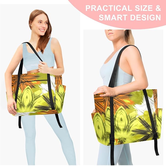 MCHIVER Yoga Bag for Women Men Large Yoga Mat Bag with Adjustable Strap Workout Bags Totes for Pilates Yoga Travel