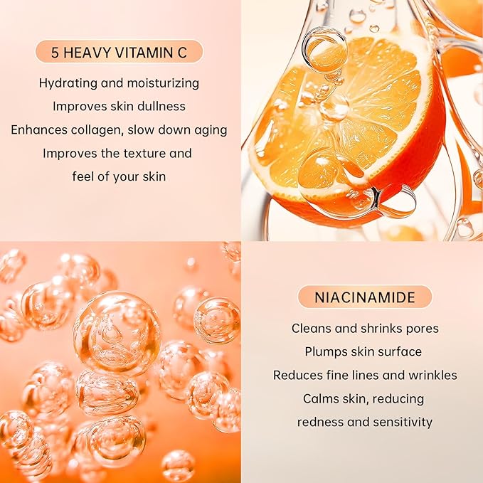 11 PCS Vitamin C Skin Care Set for Teens Girls & Women - Valentine’s Day Gift with Cleanser, Toner, Eye Cream, Serum, Lotion, Face Cream & Sheet Masks - Anti-Aging Skincare Kit Firming & Moisturizing