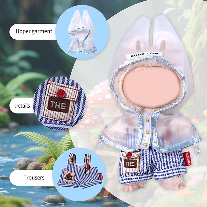 Coolcandy 17cm Doll Clothes, Fashionable Dolls Outfit with Accessories Suit, Stylish Adorable Dolls Clothes Set, Soft Fabric, Detailed Stitching(Doll Not Included)