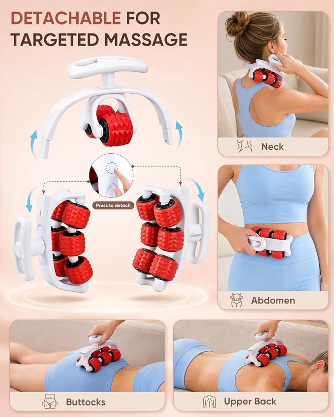 ONUEMP Leg Massager Lymphatic Drainage Cellulite Massage Tool Fascia Roller | Detachable & Double-Row Muscle Roller for Leg, Calf, Arm, Neck - Anti Celulitis, Body Sculpting, Deep Tissue, Daily Self-Care