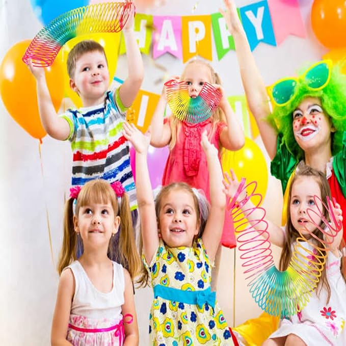 Giant Classic Rainbow Coil Magic Spring Toy,Jumbo Novelty Plastic Spring Toy for Boys and Girls Birthday Christmas Party(6 x 4.2 Inch)