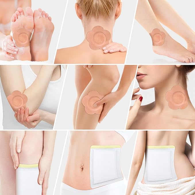40 Pcs Castor Oil Patches with Castor Oil Organic Cold Pressed Unrefined Glass Bottle(8oz),Cotton Caster Oil Pack Wrap for Waist Back Neck Arm Belly,Self-Adhesive for Convenient Use