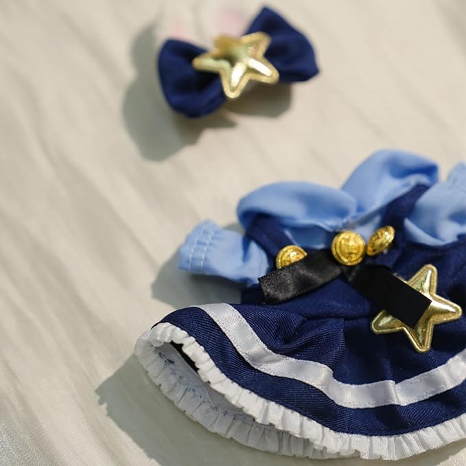 Clothes for Labubu, 2-Piece Skirt & Hair Accessories Outfit Set for Labubu Doll - 17cm Dolls Clothes Cute & Unique Character Theme Design (NO Doll)