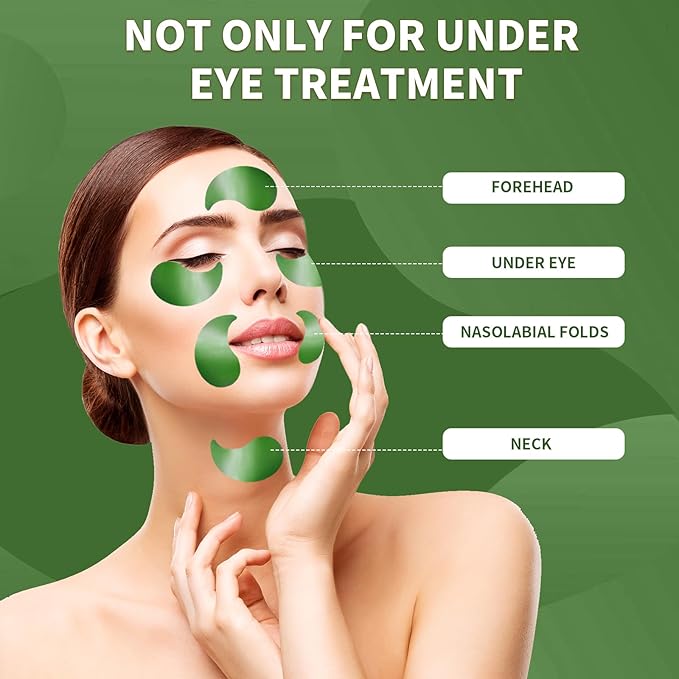 Qyiywim Under Eye Patches 70PCS, Green Tea Eye Patches for Puffy Eyes Treatment, Under Eye Masks for Dark Circles and Puffiness, Non-Irritating Eye Mask Skincare, Eye Gel Pads, Eyes Bags Treatment