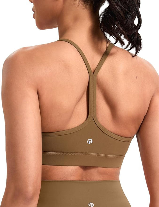 HeyNuts to Freest Womens Y Back Sports Bra, Spaghetti Strap Racerback Low Impact Workout Yoga Tops Padded A-C Cups *Updated