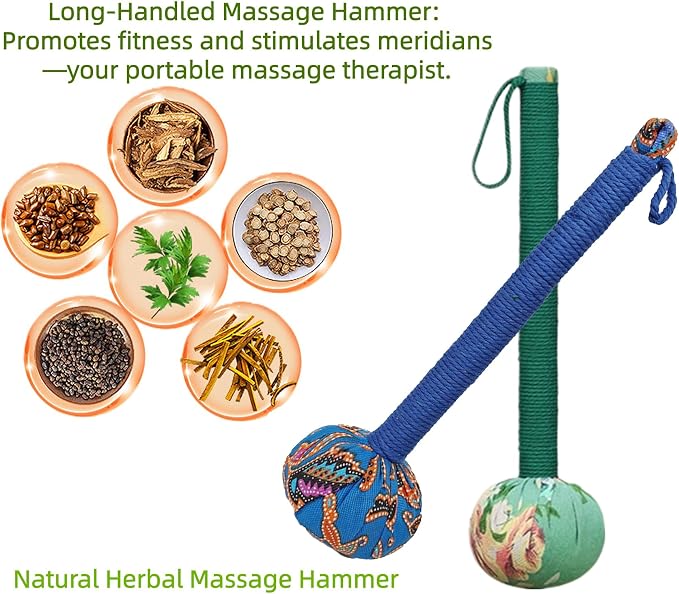 Body Massage Hammer, Manual Back Massager Tool for Body Relief | This Mugwort Massage Hammer Eases Back, Neck & Shoulder Muscle Tension, Perfect for Daily Relaxation at Home and Office