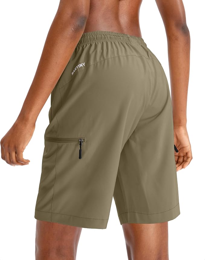 SANTINY Women's 5''/ 7''/9'' Hiking Cargo Shorts Quick Dry Lightweight Summer Shorts for Women Athletic Golf Zipper Pockets