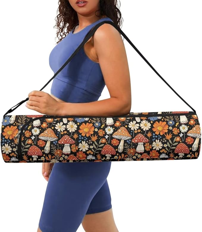Yoga Mat Bag with Adjustable Shoulder Strap and Handle Zipper, 30in Wide x 6.3in Diameter for Yoga Mat Storage
