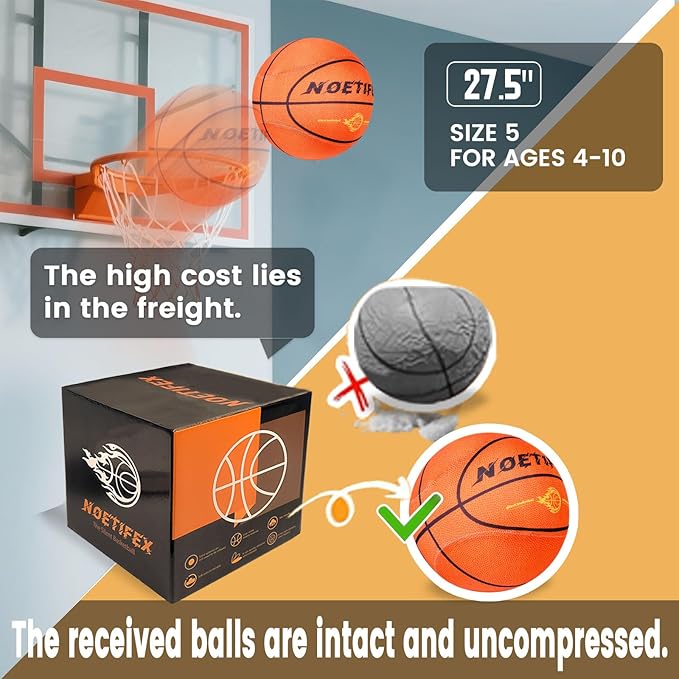 Silent Basketball Size 5 Dribbling Indoor High-Density Soft Foam with Cloth Cover Easy Grip Highly Elastic Silent Quiet Basketball Gifts