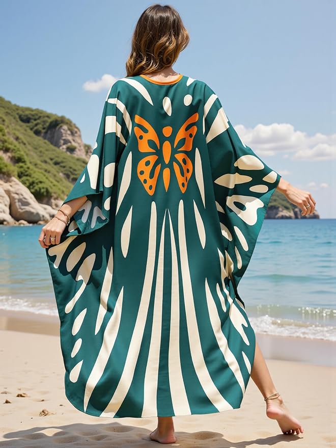 Mumu Dresses for Women Plus Size, Bohemian Kaftan Beach Cover Up Long Maxi Nightgown Soft Loungewear