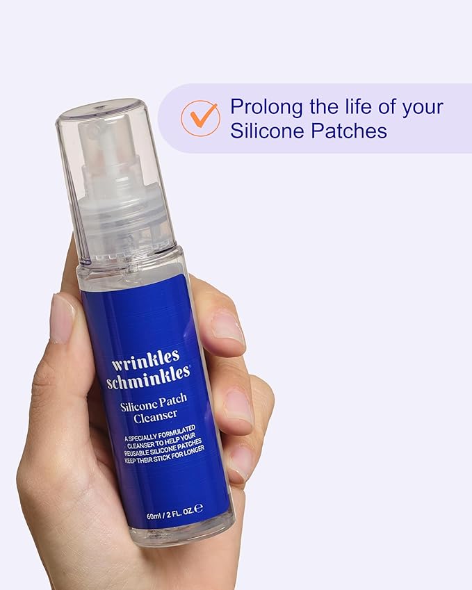 Wrinkles Schminkles Under Eye Wrinkle Starter Pack - Set of Reusable Under Eye Wrinkle Patches (3 pairs) + Silicone Patch Cleanser (2 oz) for Smoother Under Eyes & Fresh Look