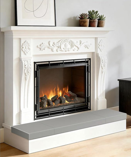 Fireplace Baby Proofing 80'', Corner Guard Hearth Cushion for Baby Proof, Memory Foam Brick Fire Place Bumper Protector Soft Seat Pad for Babies Child Children Toddlers, Grey