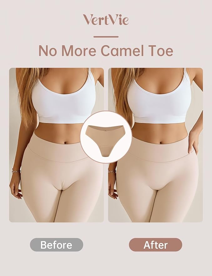 Vertvie Seamless Thongs for Women No Show Thong Panty Liners Invisible Workout Panties Sexy Breathable G-String Underwear