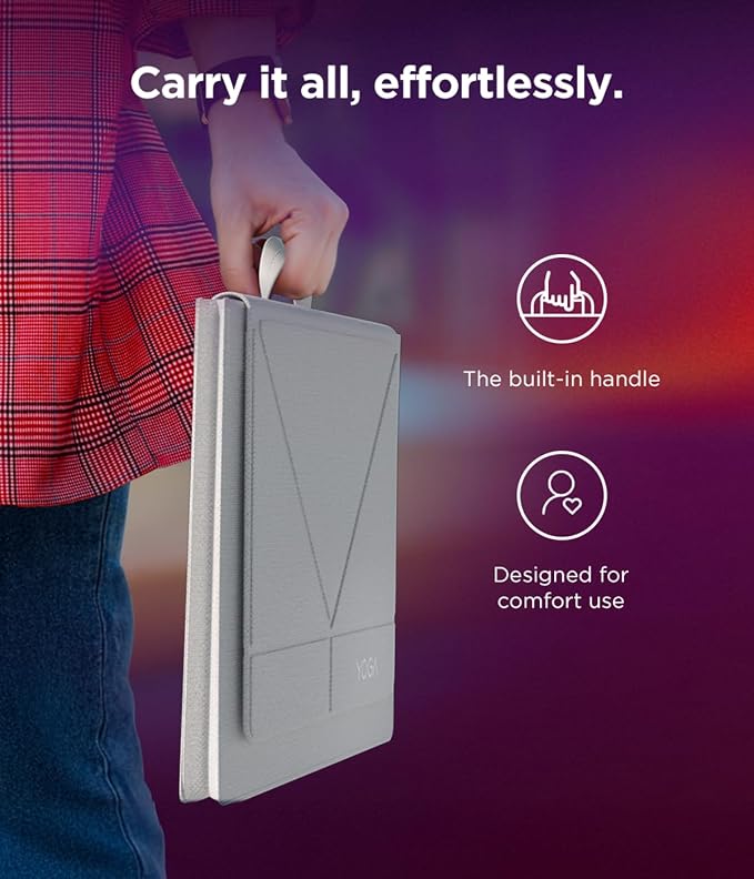 Lenovo Yoga Tote Sleeve Case for Laptops with 16-inch Display, Multi-Compartment Organizer with Convertible Stand, Lightweight Protective Polyester & Microfiber Sleeve, Seashell