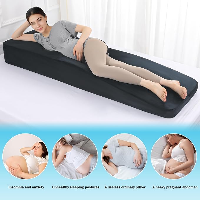 ROYALAY Tummy Nest Pregnancy Mattress, Pregnancy Pillow for Stomach Sleepers with Hole, 70in Full Body Pregnancy Massage Cushion, Face Down Pillow for Sleeping