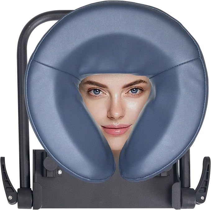 Massage Portable Face Down Massage Kit for Desk and Table Top, Office Sleeping Nap Rest Facial Pillow, face Down After Eye Surgery (Blue)