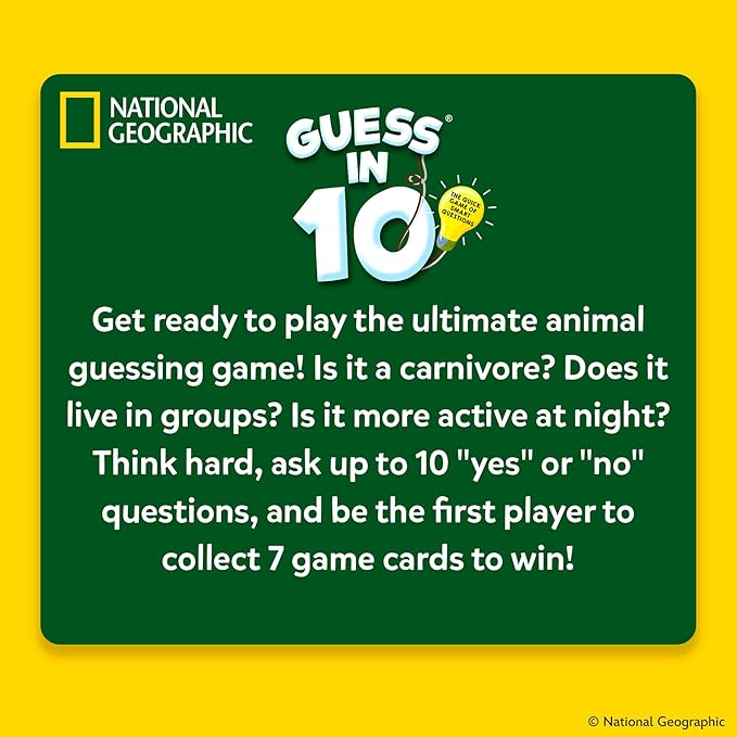 Skillmatics Guess in 10 National Geographic Animals, Educational Card Game for Kids & Families, Animal Trivia & Travel Game, Gifts for Ages 6, 7, 8, 9 and Up