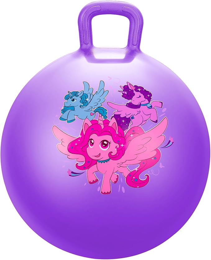 U&C Planet Hopper Ball 18 inches Bouncy Ball with Handle for Kids Age 3-6 Hoppity Hop Sit and Bounce Jumping Hopping Toy with Pump and Gift Box Great Gift for Birthday Christmas, Purple