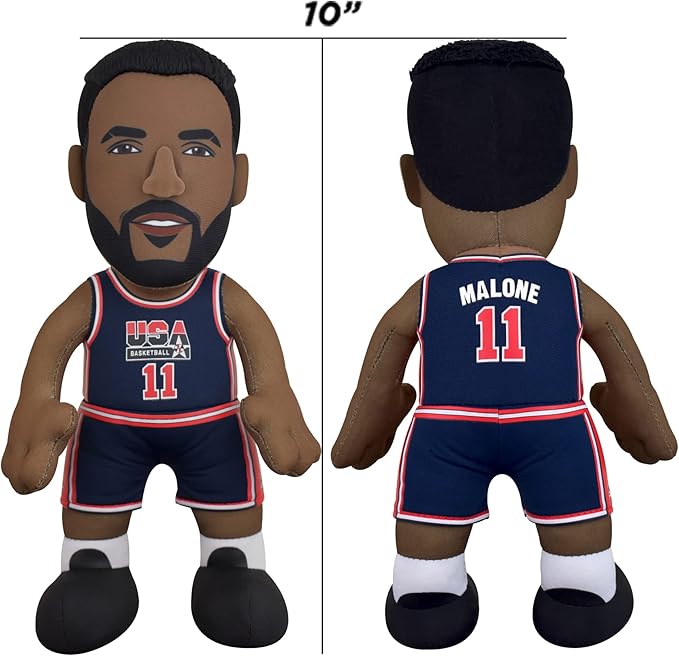 Bleacher Creatures USA Basketball Karl Malone 10" Plush Figure- A Dream Teamer for Play or Display