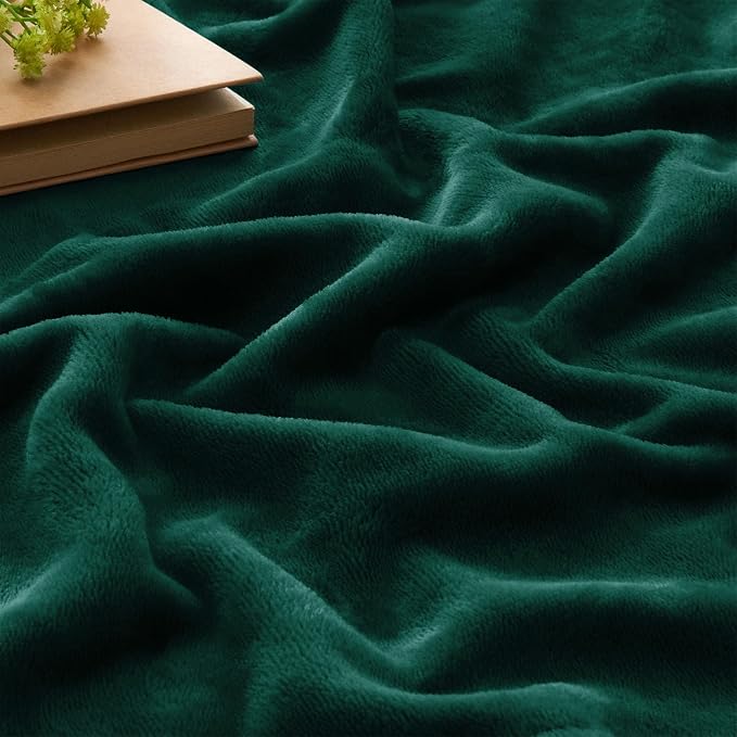 BEDELITE Fleece Blanket Soft Plush Queen Bed Blanket Forest Green 90"x90" | Ultra Soft Fleece, Plush Microfiber, Lightweight Warmth, All Season Comfort, Fade Resistant, Machine Washable,Perfect for Bed