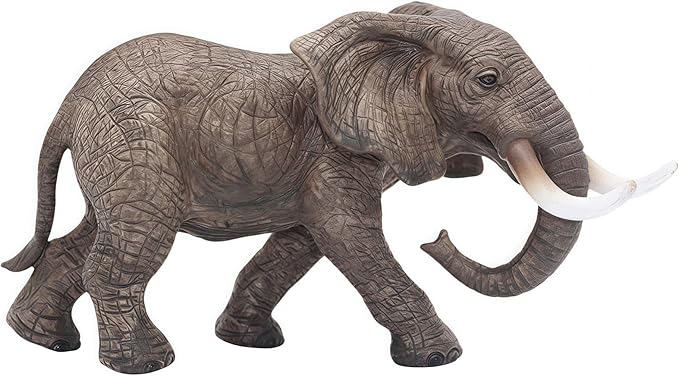 Gemini&Genius Elephant Toy for Kid, Elephant Animal Figure, Realistic 7" Large Elephant Action Figure, Wild Life Toy, Great Gift, Collection, Cake Topper, Storytelling Prop and Decor for Kids