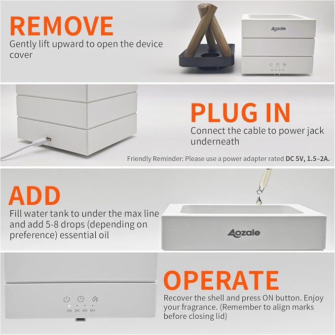 Campfire Flame Fire Diffuser, Bonfire Aromatherapy Essential Oil Diffuser, 280ML Ultrasonic Mist Humidifier with Remote, 7-Color LED, Timer, Auto Shut-Off for Bedroom, Office, Yoga, Gifts